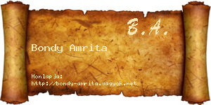 Bondy Amrita névjegykártya